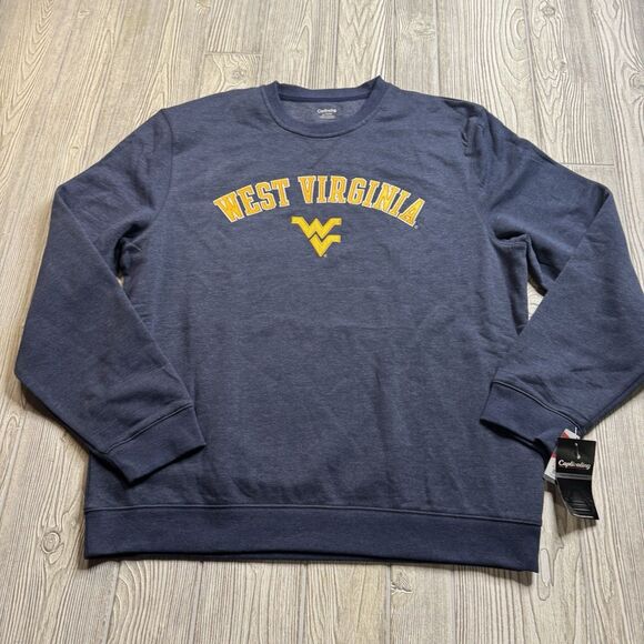 WVU West Virginia Mountaineers Crewneck Sweatshirt Men’s XL Gray Sewn New - Picture 2 of 10